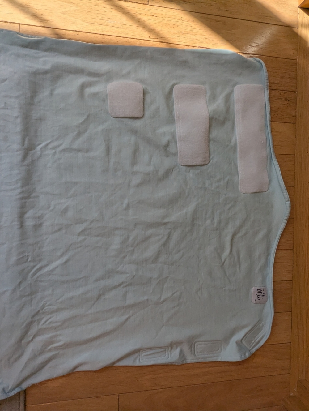 Light Blue Baby Swaddle with Velcro Tabs